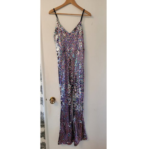 Topshop Rainbow Sequin Jumpsuit in Multi - size 6 - Picture 4 of 8